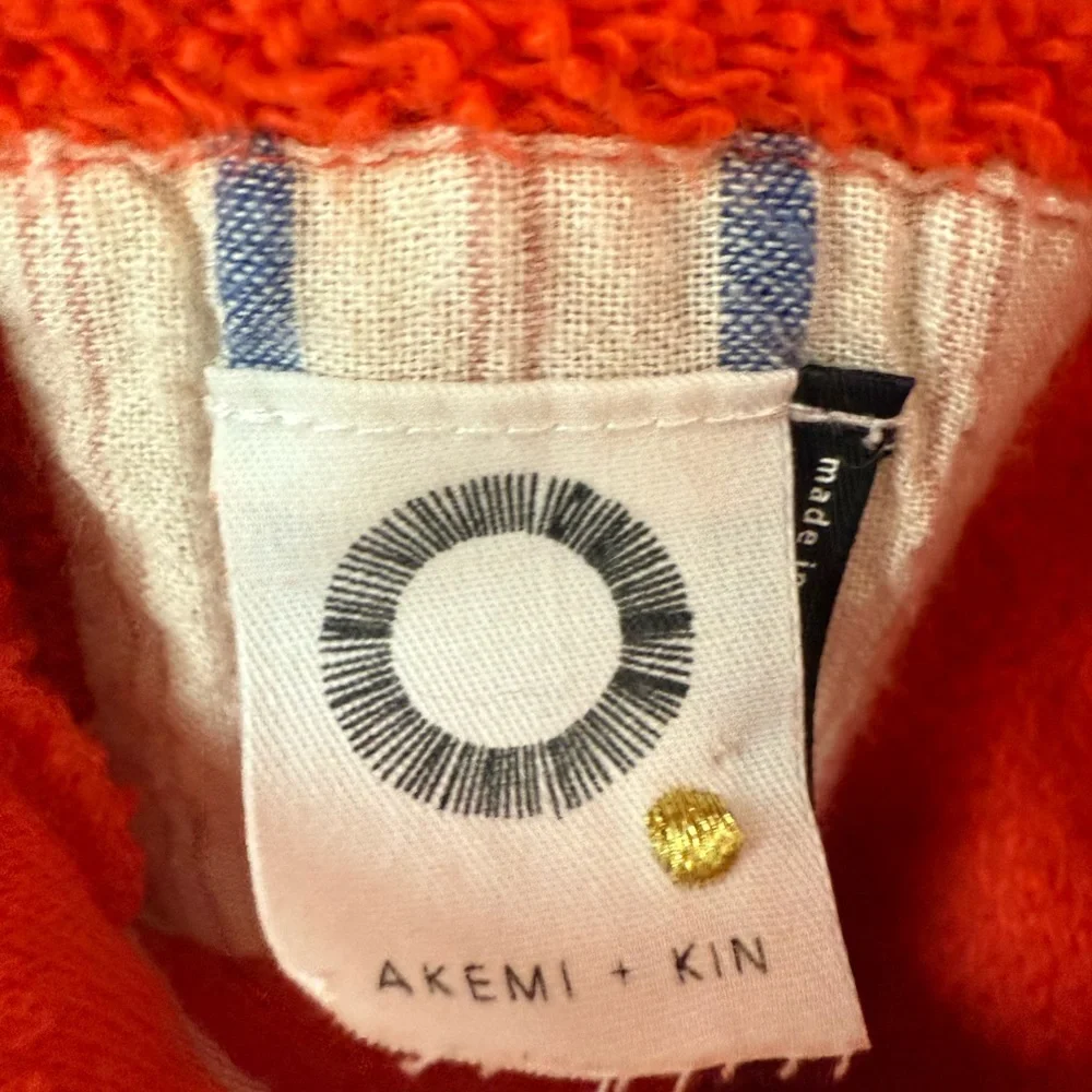 Anthropologie Akemi & Kin orange oversized short sleeve sweatshirt medium - Picture 3 of 5